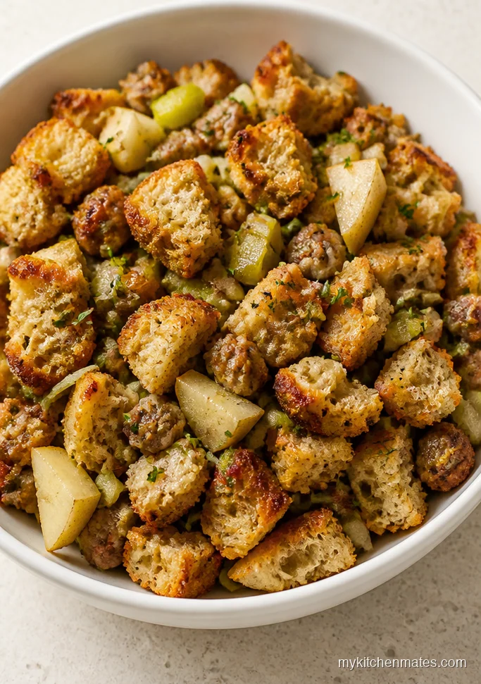 Sourdough Pear Thyme Sausage Stuffing
