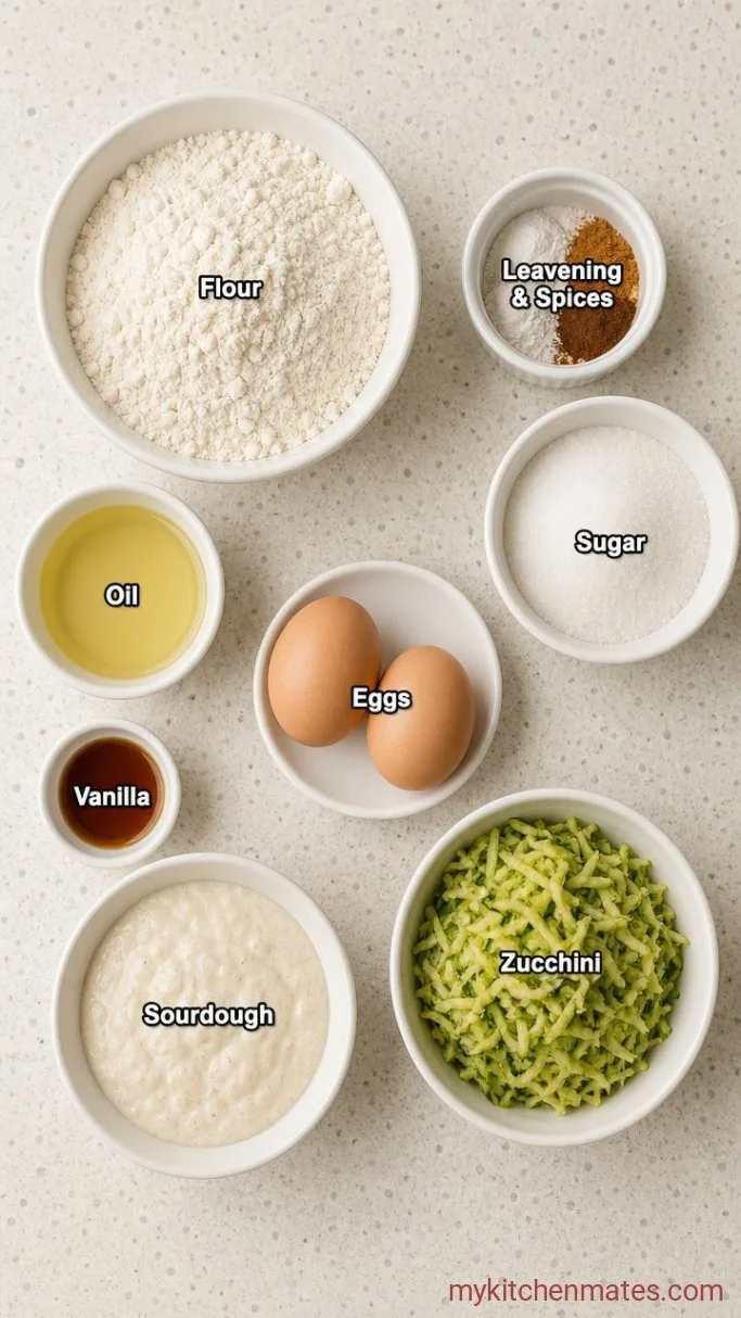 Sourdough Zucchini Muffins (That Use Your Sourdough Discard) Ingredients