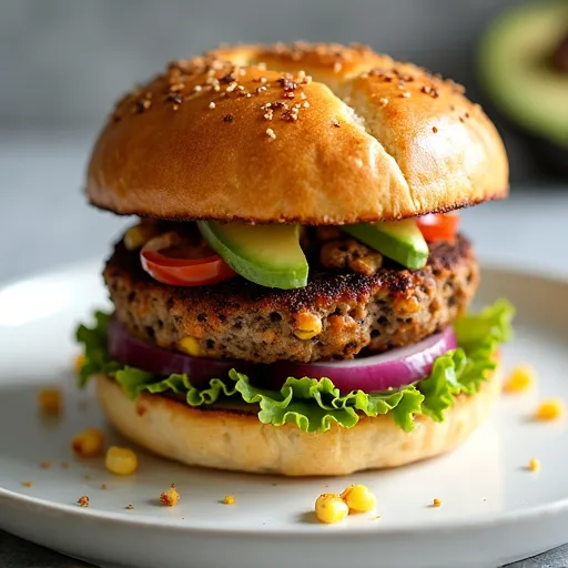 Southwest Black Bean Veggie Burger