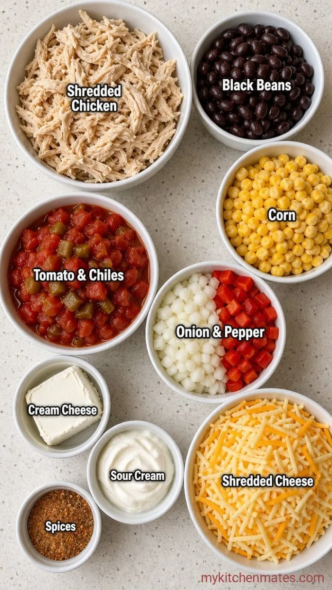 Quick Weeknight Southwest Chicken Casserole Ingredients