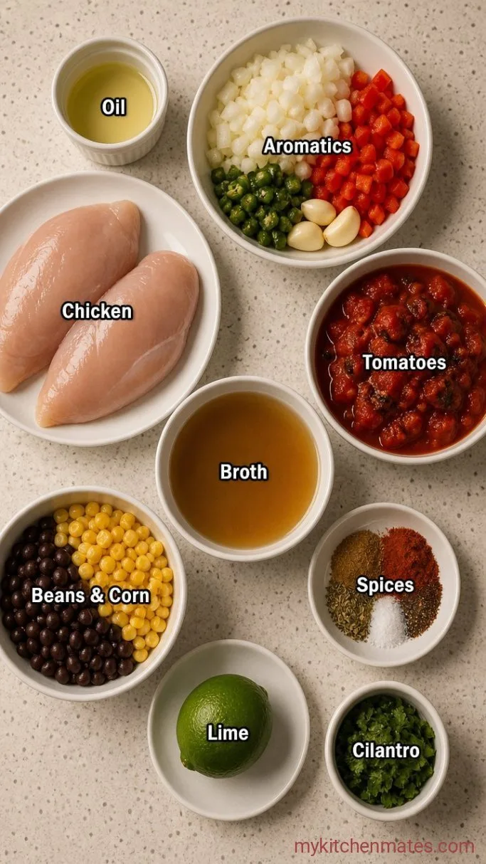 Smoky Southwest Chicken Soup (Ready in 45 Minutes) Ingredients