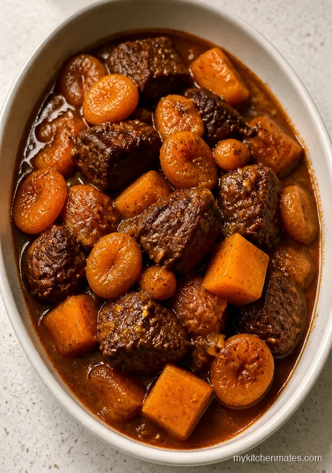 Spiced Moroccan Beef Casserole with Dried Fruit