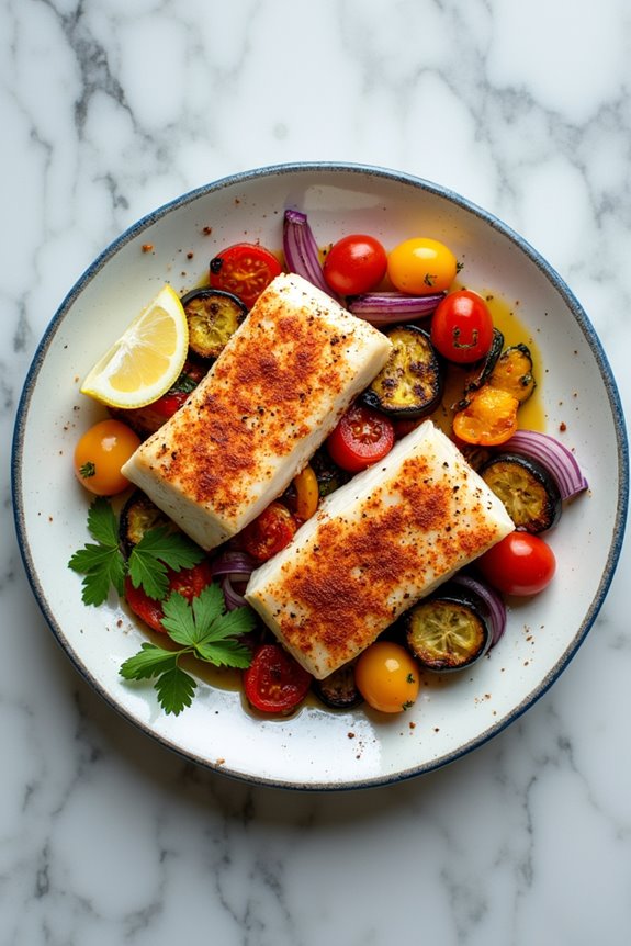 spiced cod with vegetables