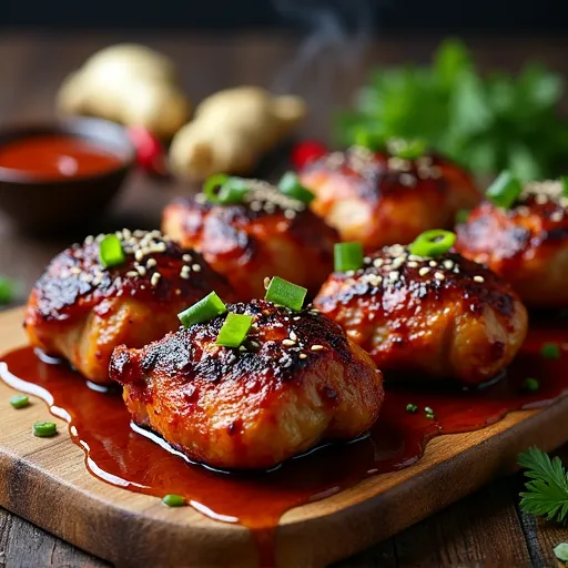 Spicy Asian BBQ Grilled Chicken Thighs