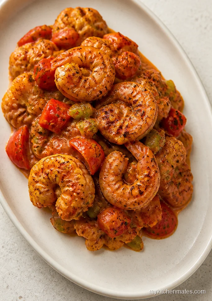 Spicy Cajun Shrimp and Cauliflower Bake