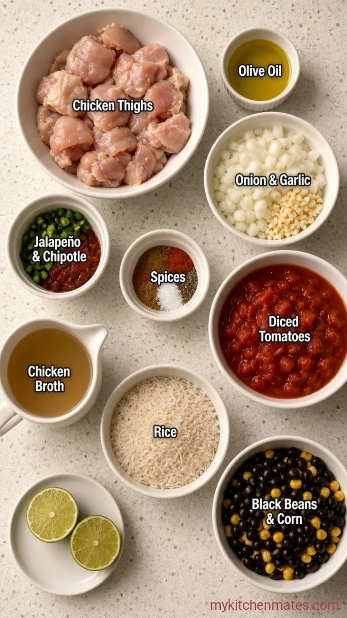 Spicy Chicken and Rice Soup Ingredients