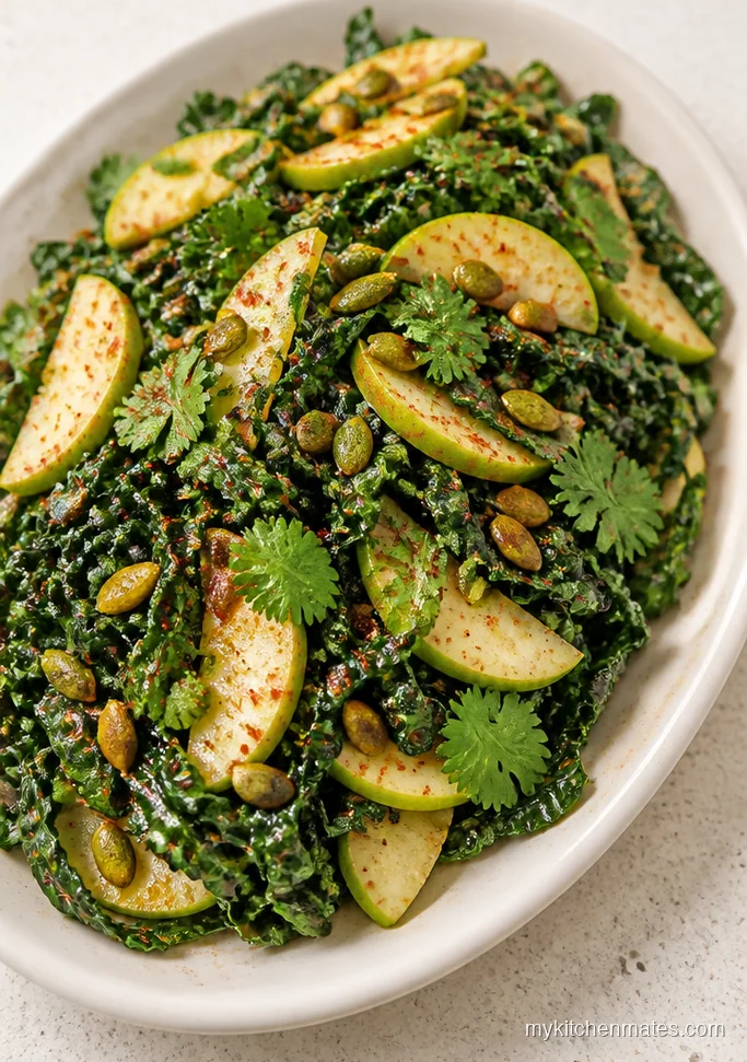 Spicy Chili Lime Kale Apple Salad