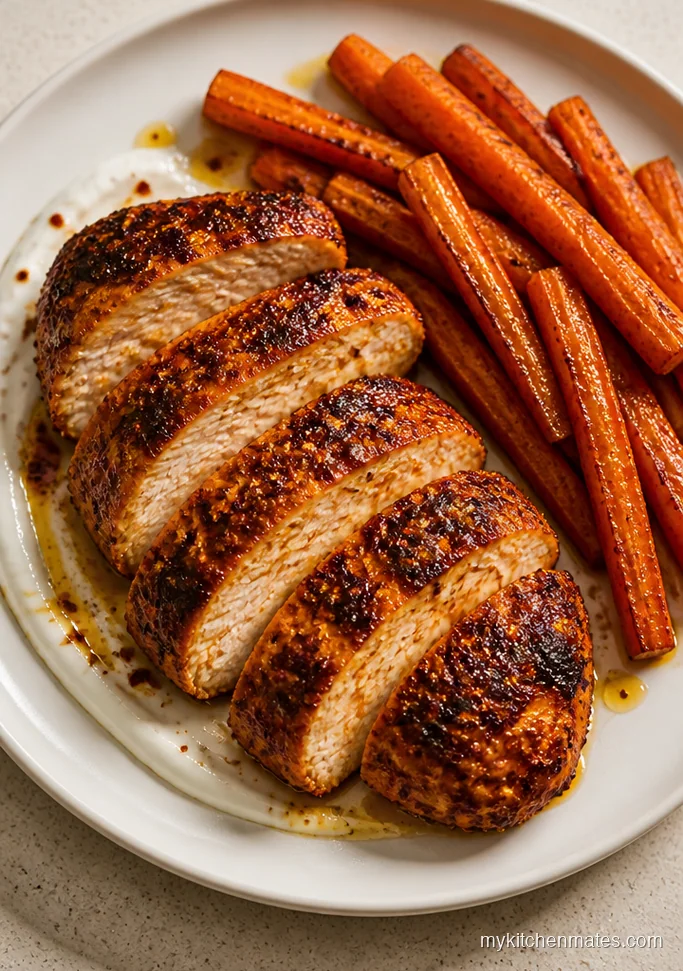 Spicy Harissa Chicken Breast with Roasted Carrots
