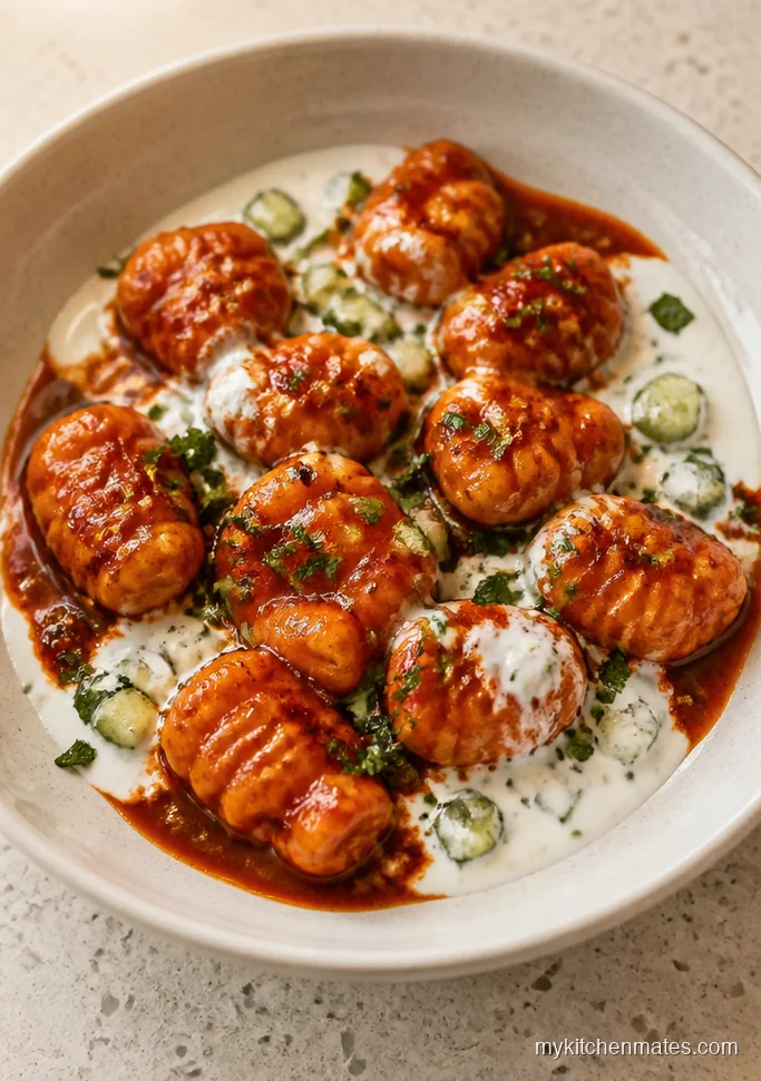 Spicy Harissa Gnocchi with Garlicky Yogurt Sauce