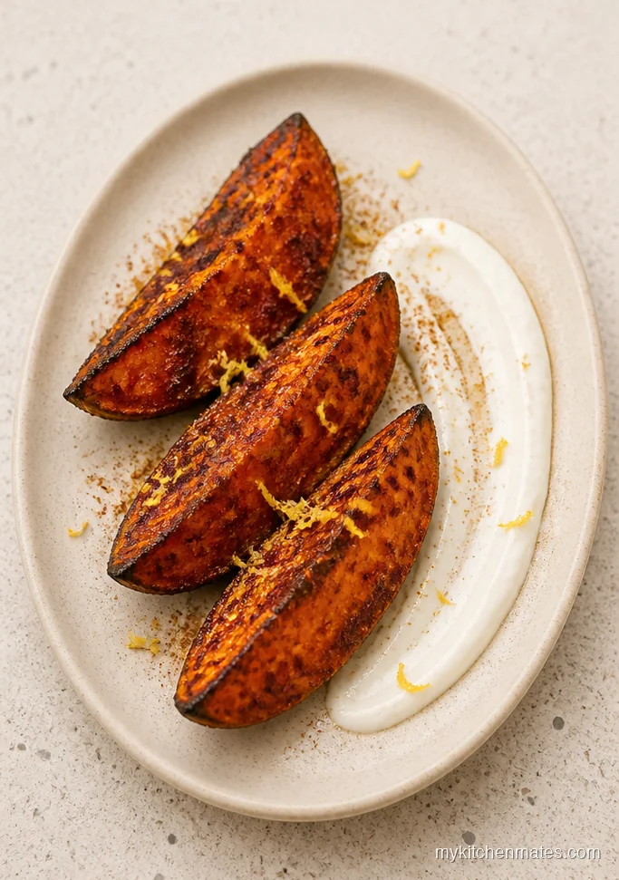 Spicy Harissa Roasted Sweet Potatoes
