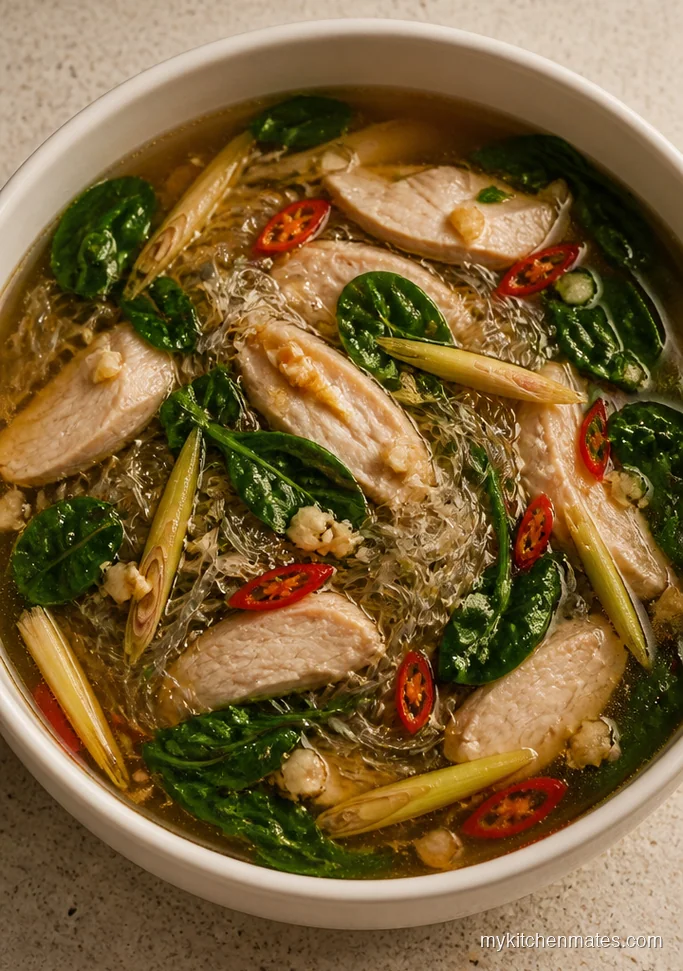 Spicy Lemongrass Chicken Glass Noodle Soup