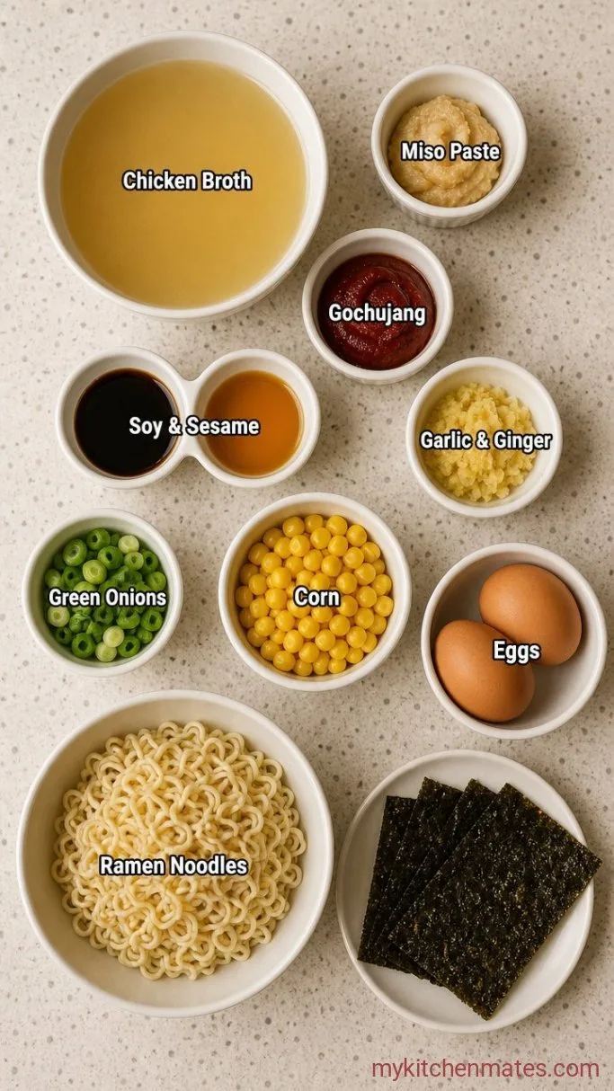 30-Minute Spicy Miso Ramen Ingredients