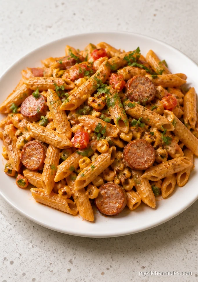 Spicy Roasted Corn Pasta Salad