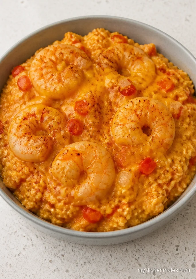 Spicy Shrimp Cauliflower Grits Casserole