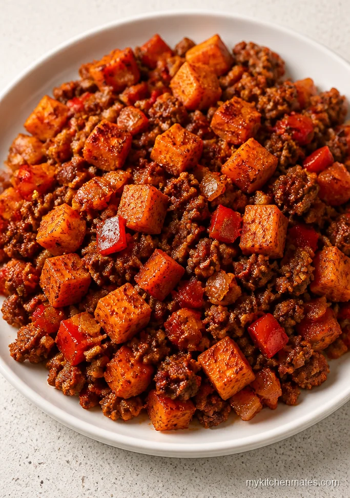13 Keto Sweet Potato Recipes That Keep Your Carbs in Check Spicy Sweet Potato and Beef Skillet