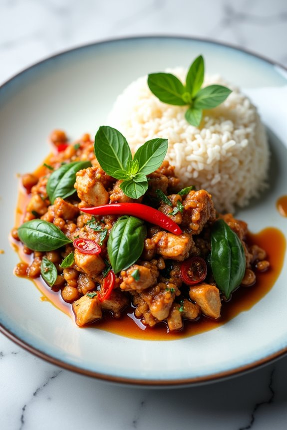 spicy basil chicken dish