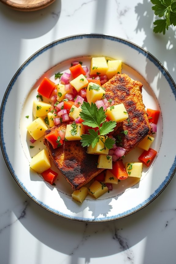 spicy catfish with salsa