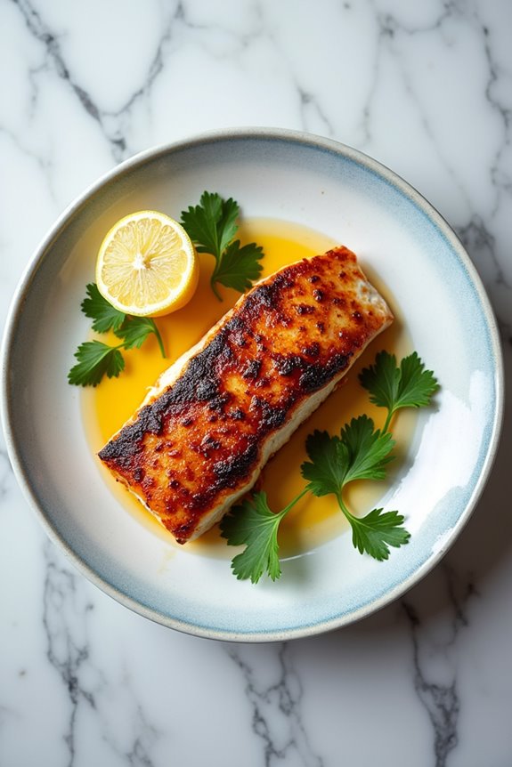 spicy honey glazed sea bass