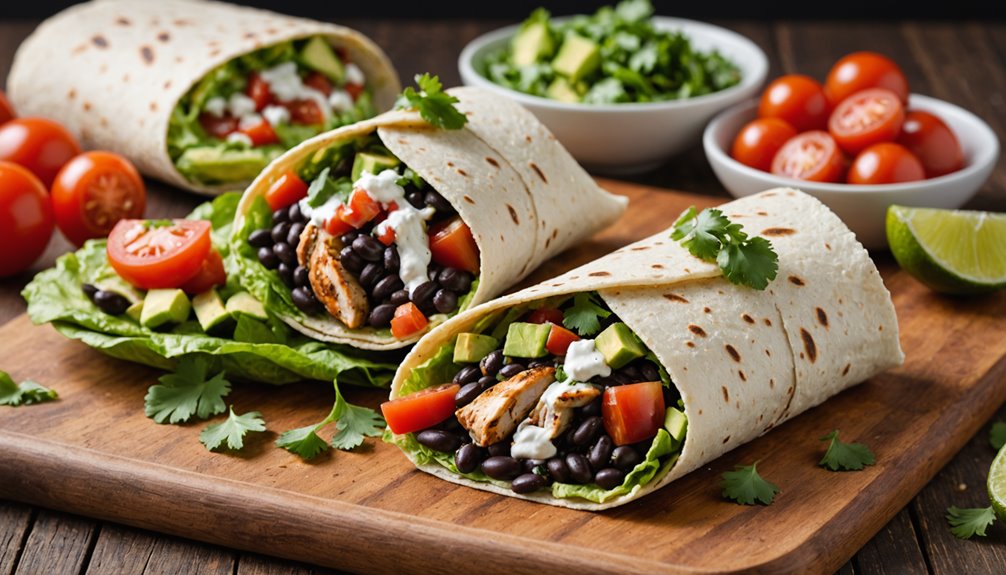 spicy mexican bean wrap