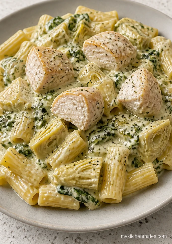 Spinach Artichoke Chicken Alfredo