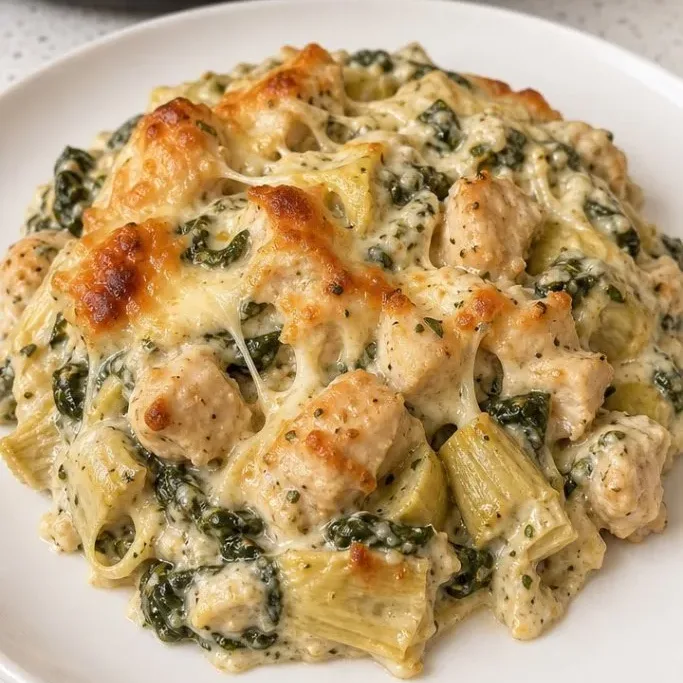 Spinach Artichoke Chicken Casserole