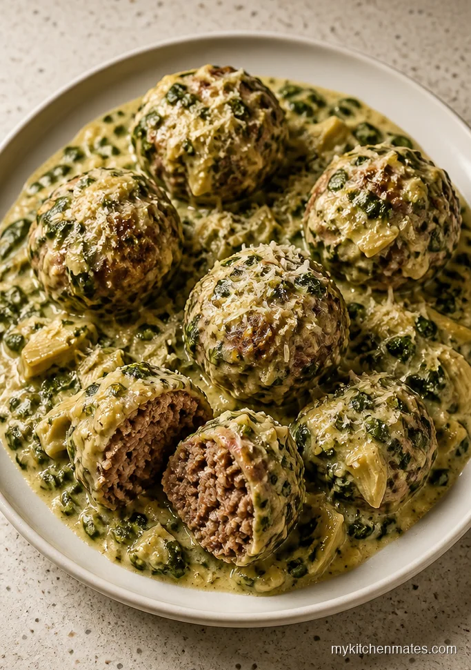 13 Crockpot Meatball Appetizer Recipes for Game Day and Potlucks Spinach Artichoke Meatballs