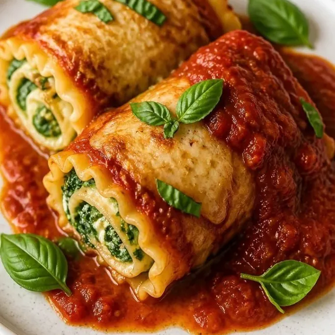 Spinach Lasagna Roll Ups