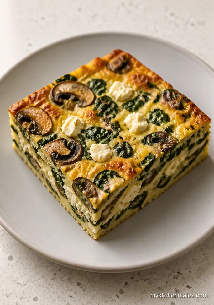 Spinach Mushroom Feta Keto Breakfast Bake