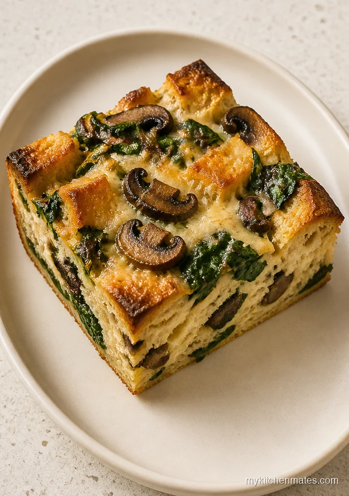 Spinach Mushroom Swiss Overnight Strata