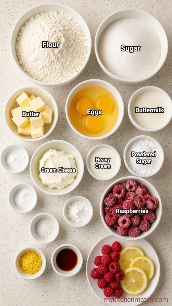Lemon Raspberry Spring Birthday Cake Ingredients