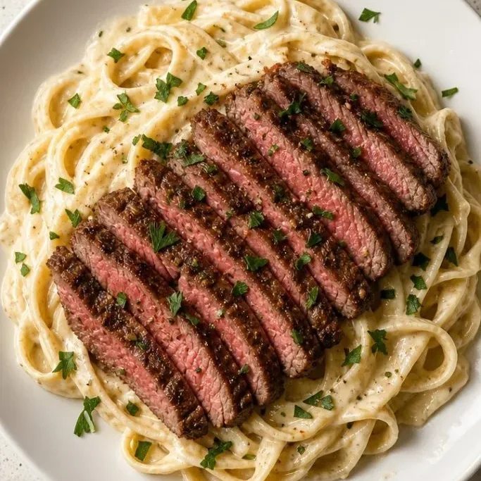 Steak Alfredo Pasta