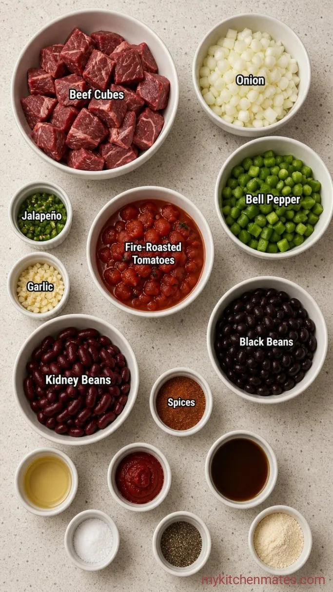 Slow Cooker Steak Chili Ingredients