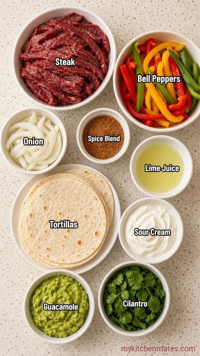 Quick Skillet Steak Fajitas Ingredients