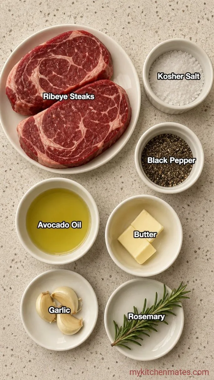 Cast Iron Steak with Garlic Butter (No Oven, All Stovetop) Ingredients