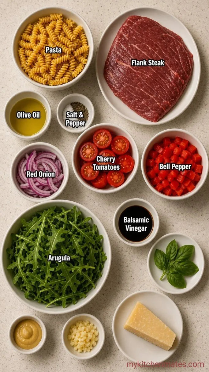 Steak Pasta Salad with Balsamic Vinaigrette Ingredients