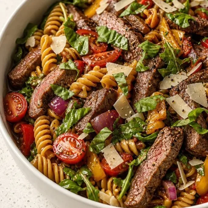 Steak Pasta Salad with Balsamic Vinaigrette Steak Pasta Salad