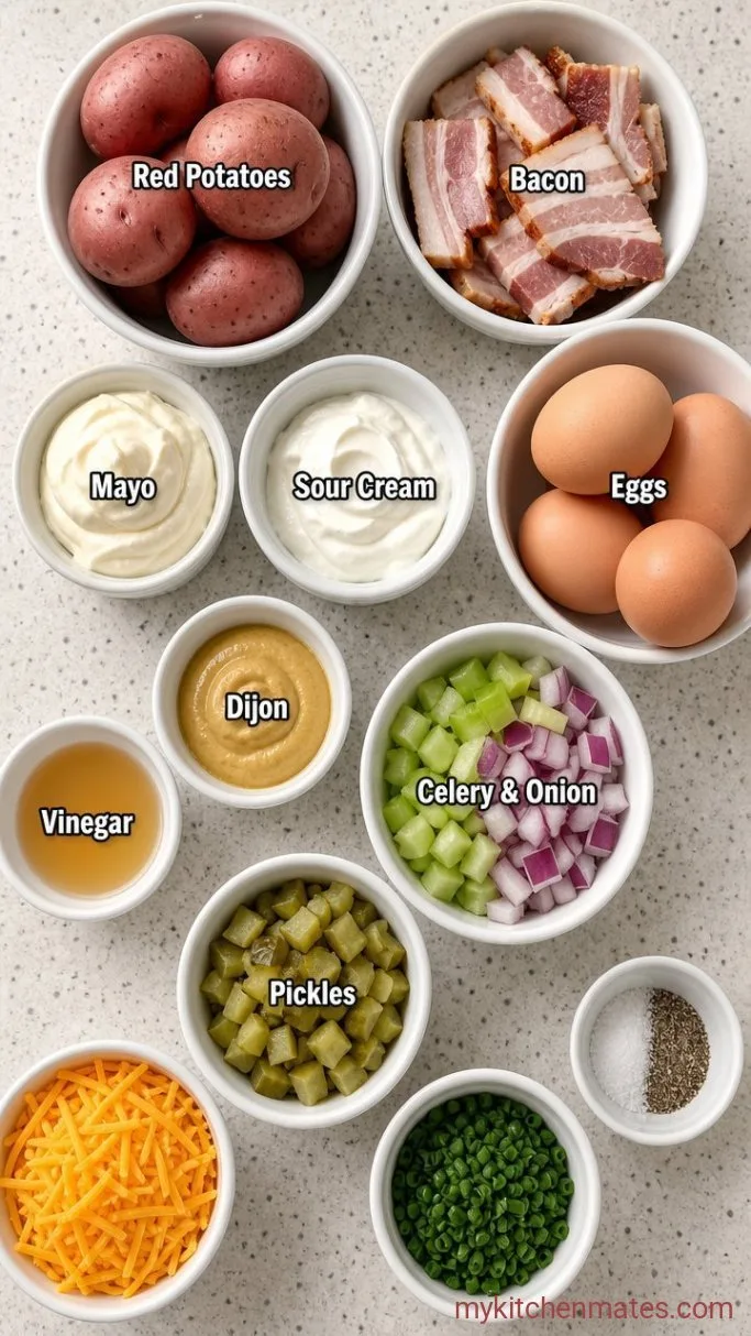 Creamy, Smoky Steakhouse Potato Salad Ingredients