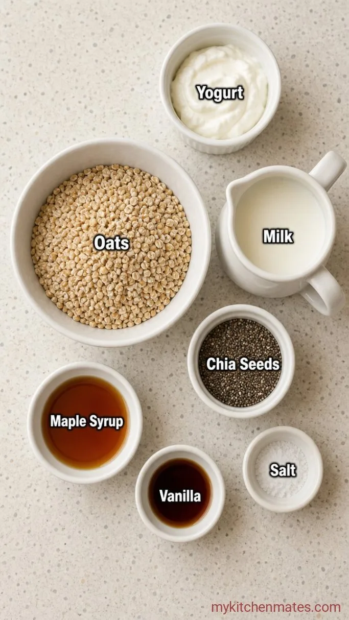 Creamy Steel Cut Overnight Oats (No Cooking Needed) Ingredients