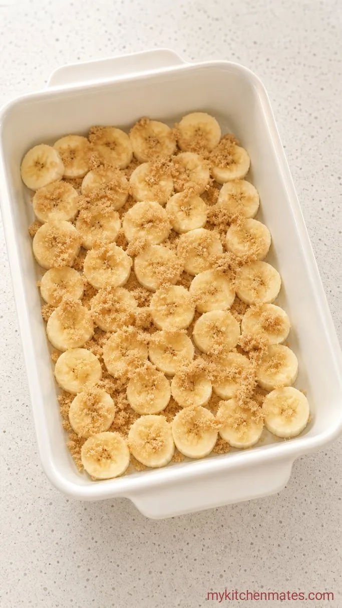 Step 1: Arrange the Bananas and Sugar