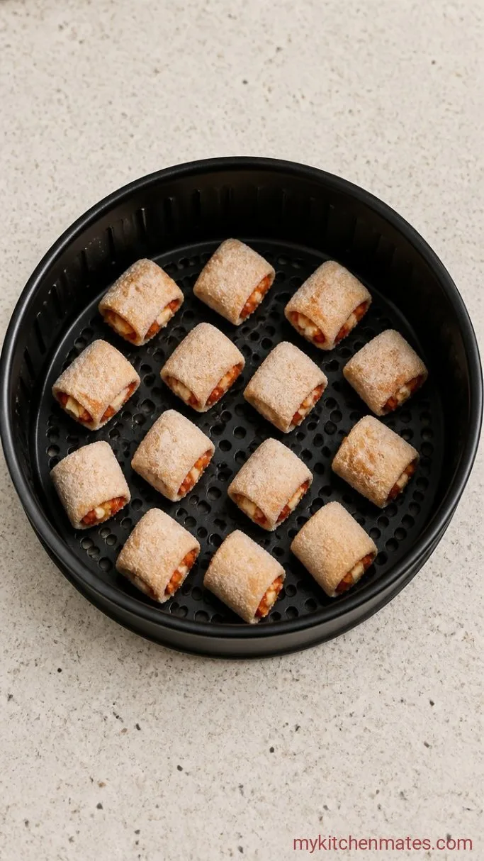 Crispy Air Fryer Pizza Rolls (10 Minutes, No Soggy Bottoms) Step 1: Arrange the Pizza Rolls