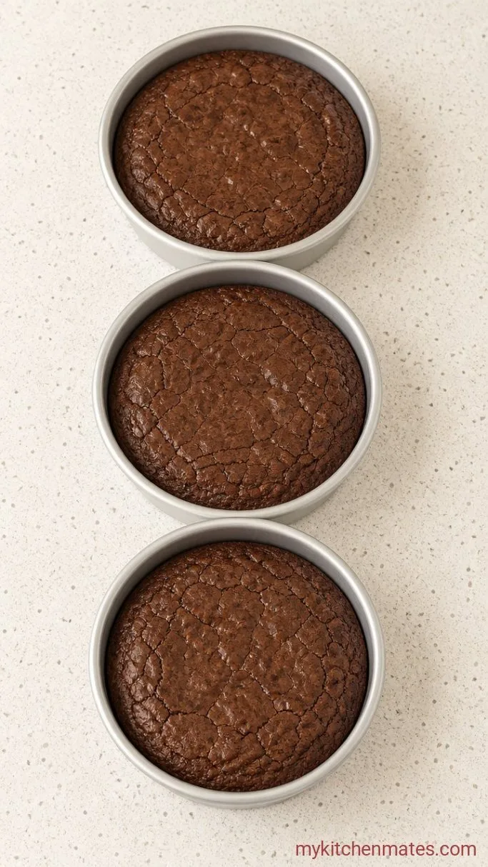 Fudgy Brownie Stack Cake with Chocolate Ganache Step 1: Bake the Brownie Layers