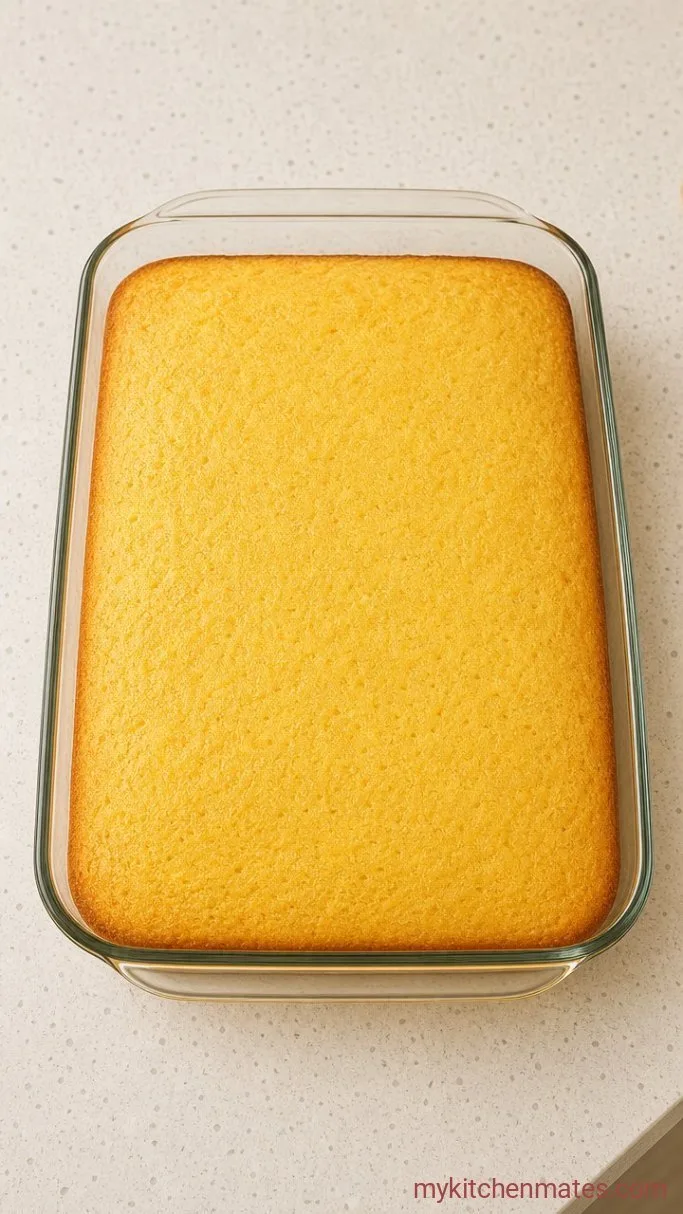 No-Mixer Banana Poke Cake (So Easy) Step 1: Bake the Cake