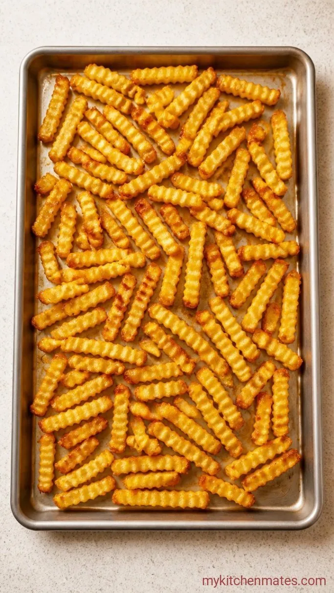Crispy Homemade Taco Bell Nacho Fries with Nacho Cheese Sauce Step 1: Bake the Fries