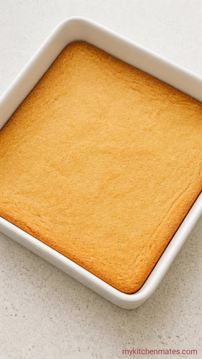 Creamy Coconut Cream Pie Bars with Toasted Coconut Step 1: Bake the Shortbread Crust