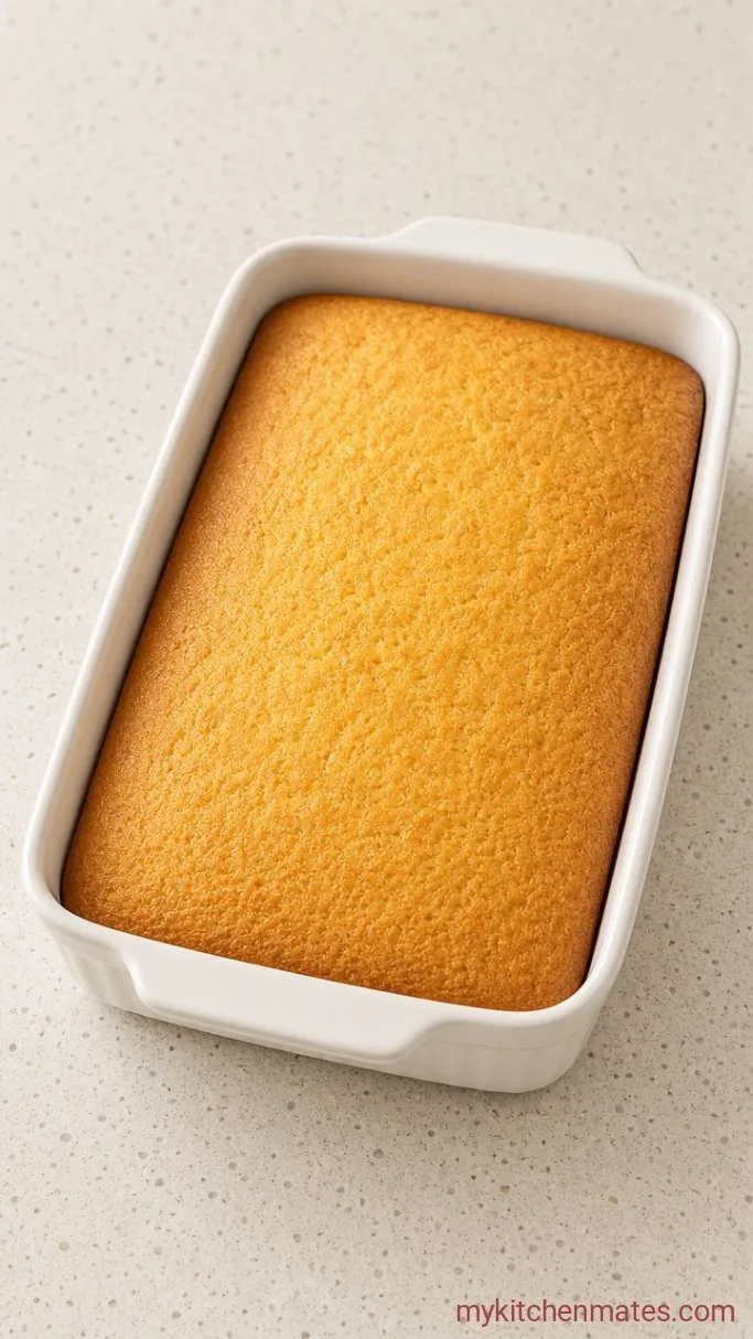 Easy Pineapple Poke Cake Step 1: Bake the Yellow Cake