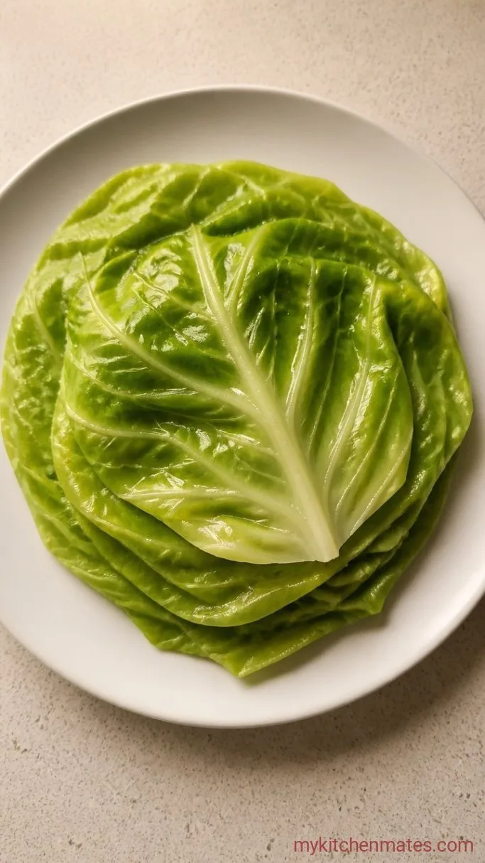 German Cabbage Rolls with Savory Beef and Rice in Tomato Sauce Step 1: Blanch the Cabbage Leaves