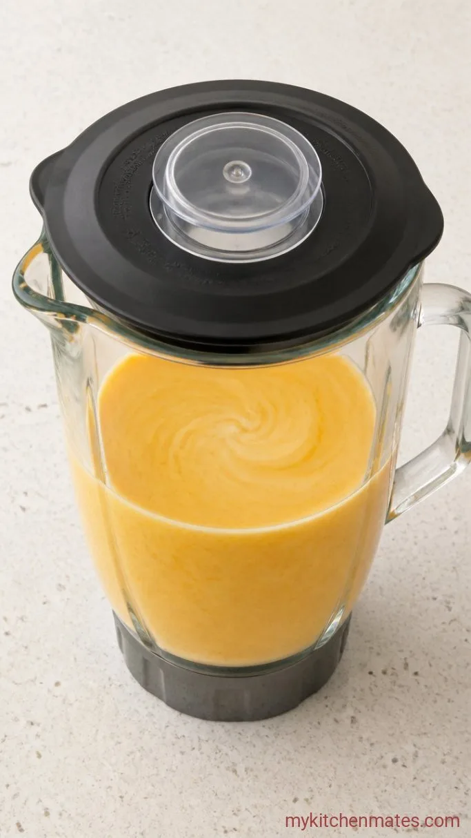 3-Ingredient Creamy Mango Ice Candy Step 1: Blend Everything Smooth