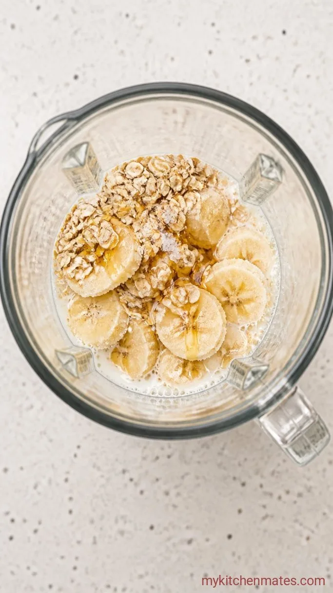 5-Minute Peanut Butter Banana Breakfast Smoothie Step 1: Blend the Base