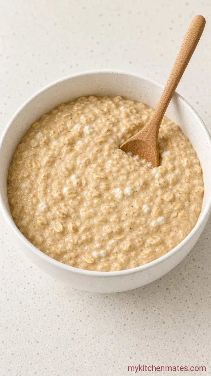 High-Protein Cottage Cheese Baked Oats Step 1: Blend the Batter
