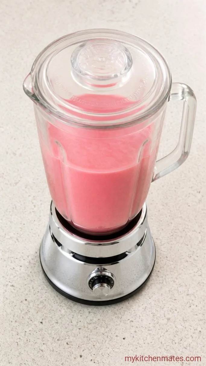 3-Ingredient Fresh Watermelon Milkshake Step 1: Blend the Ingredients